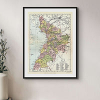 Ayr Map Print | Ayrshire Vintage Map Print - Unframed