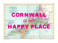 Custom Map Print for Any Location | Personalised Vintage Map Print | Pink Font