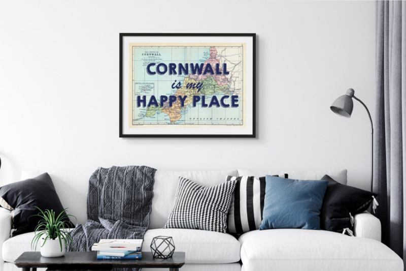 vintage map print of Cornwall - vintage map print as fathers day gift