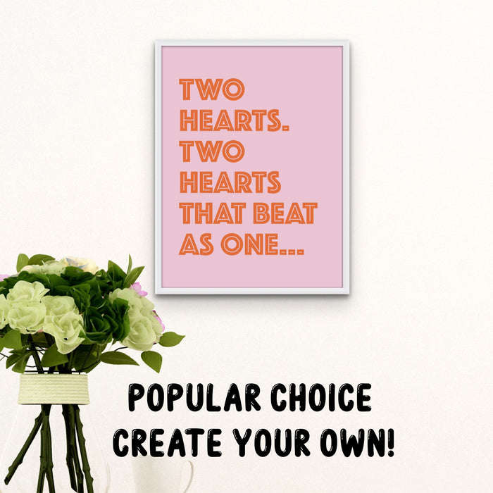 Personalised Quote Art | Cruise Type | Pink - Unframed