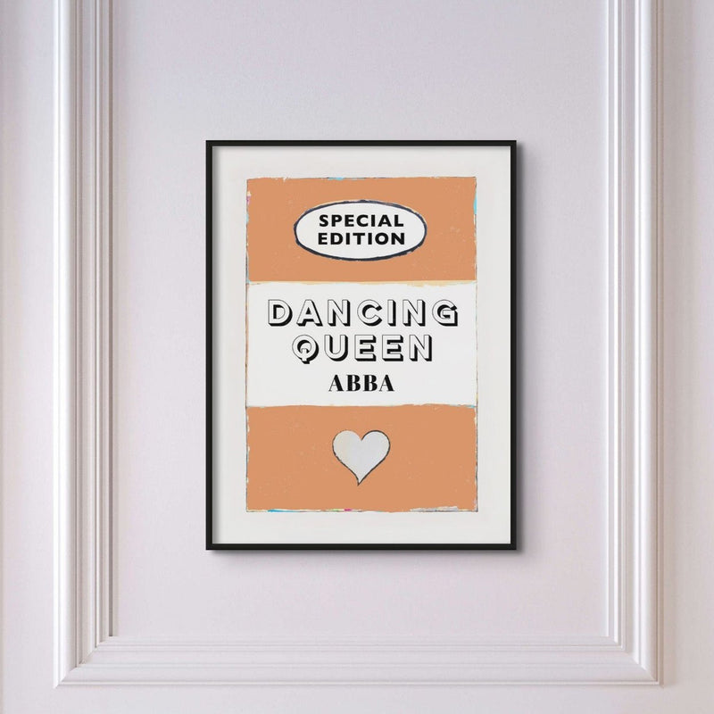 Dancing Queen Song Lyric on  Vintage Style Book Cover Print - Unframed