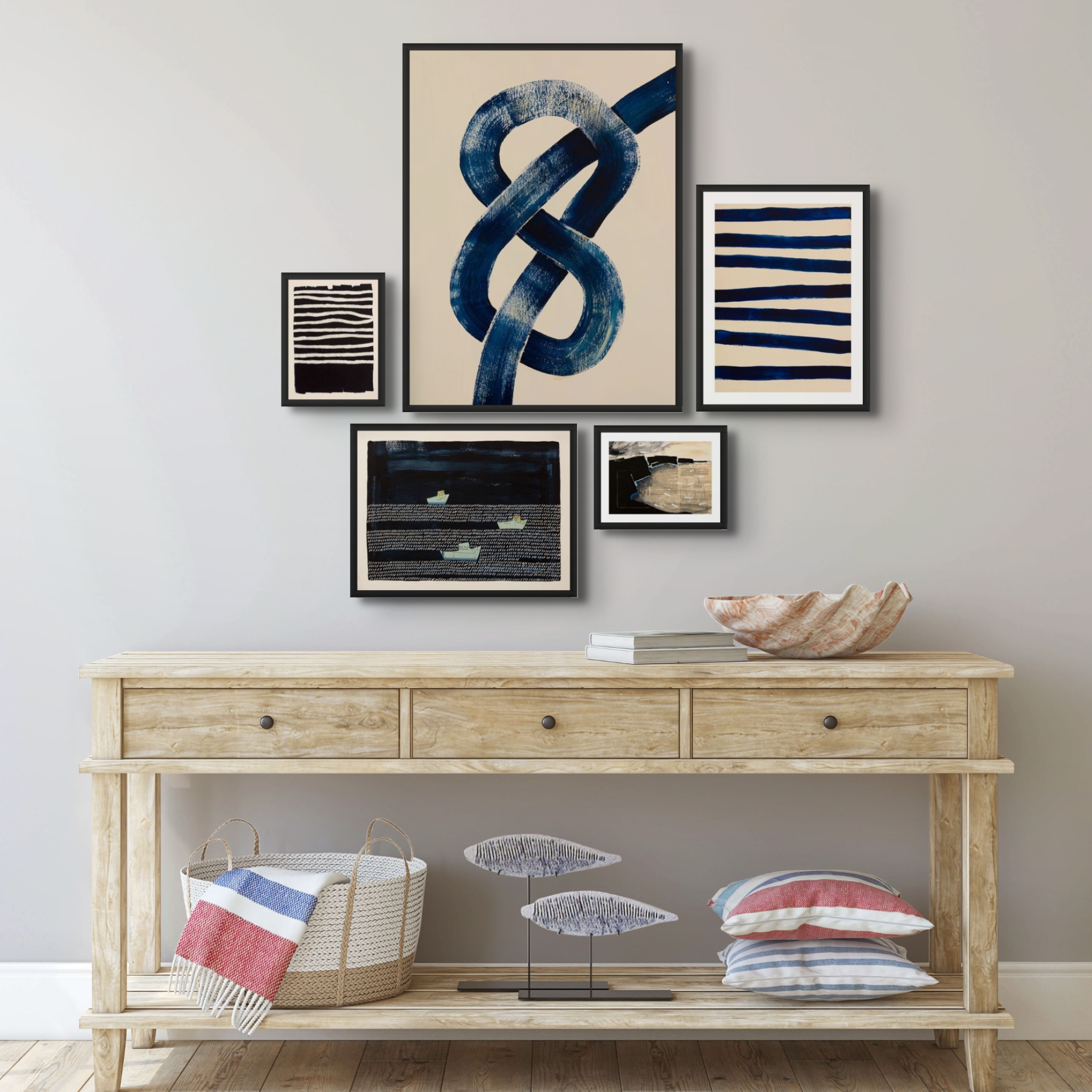 Gallery Wall Kit N900-004 – Komplett-Set Zum Bilderaufhängen, Mit Messing-Finish