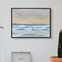 Dusk Sea Painting | Beach Painting - Unframed Wall Art