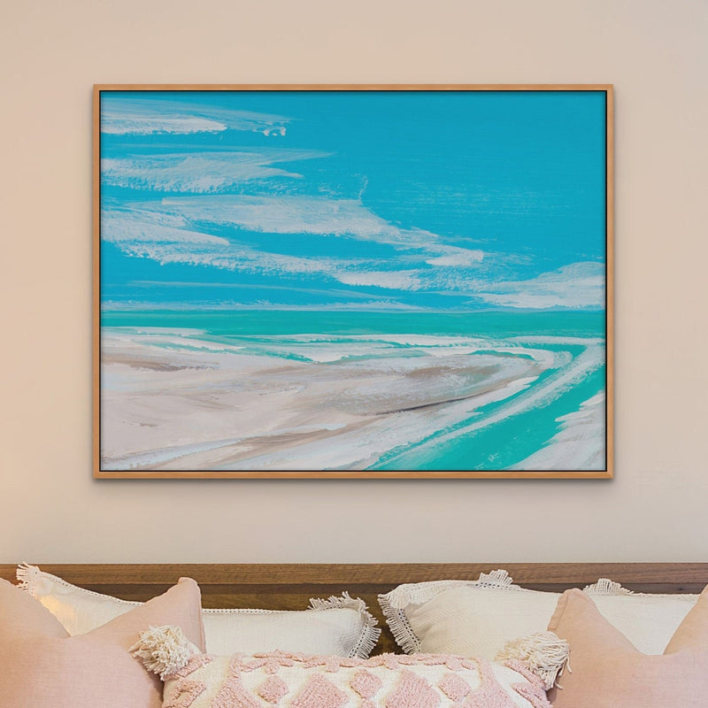 Where Estuary Meets Sea Painting | Beach Painting Wall Art - Framed Canvas