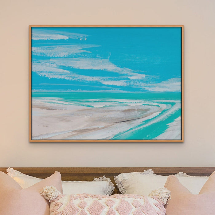 Where Estuary Meets Sea Painting | Beach Painting Wall Art - Framed Wall Art