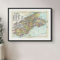 Fife and Kinross Vintage Map Print - Unframed