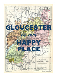 Personalised Vintage Map Print | Custom Location Gift | Favourite Place Art