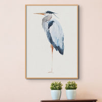 Set of Three Heron Prints - Unframed Set Beach House Art - Vintage bird paintings