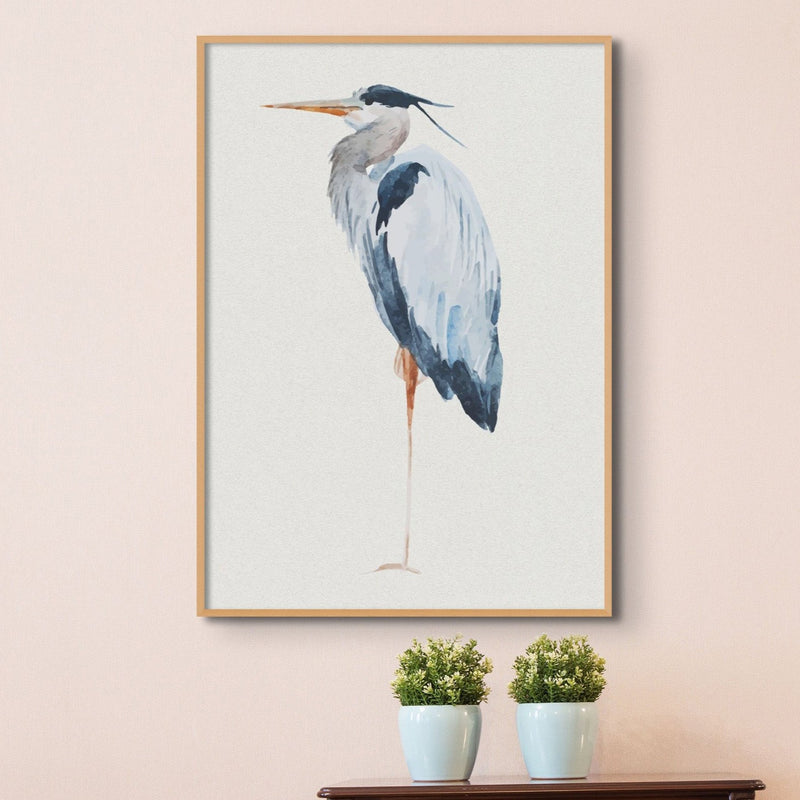 Set of Three Heron Prints - Unframed Set Beach House Art - Vintage bird paintings