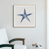 Indigo Dot Watercolour Starfish Painting | Starfish Art - Unframed Wall Art