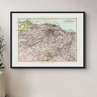 Edinburgh Map Print | Vintage Edinburgh Map Print - Unframed
