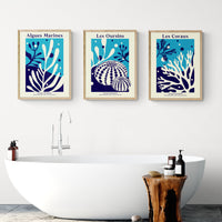Set of Three Coral Art Prints | Coral and Seaweed Art Prints   - Unframed