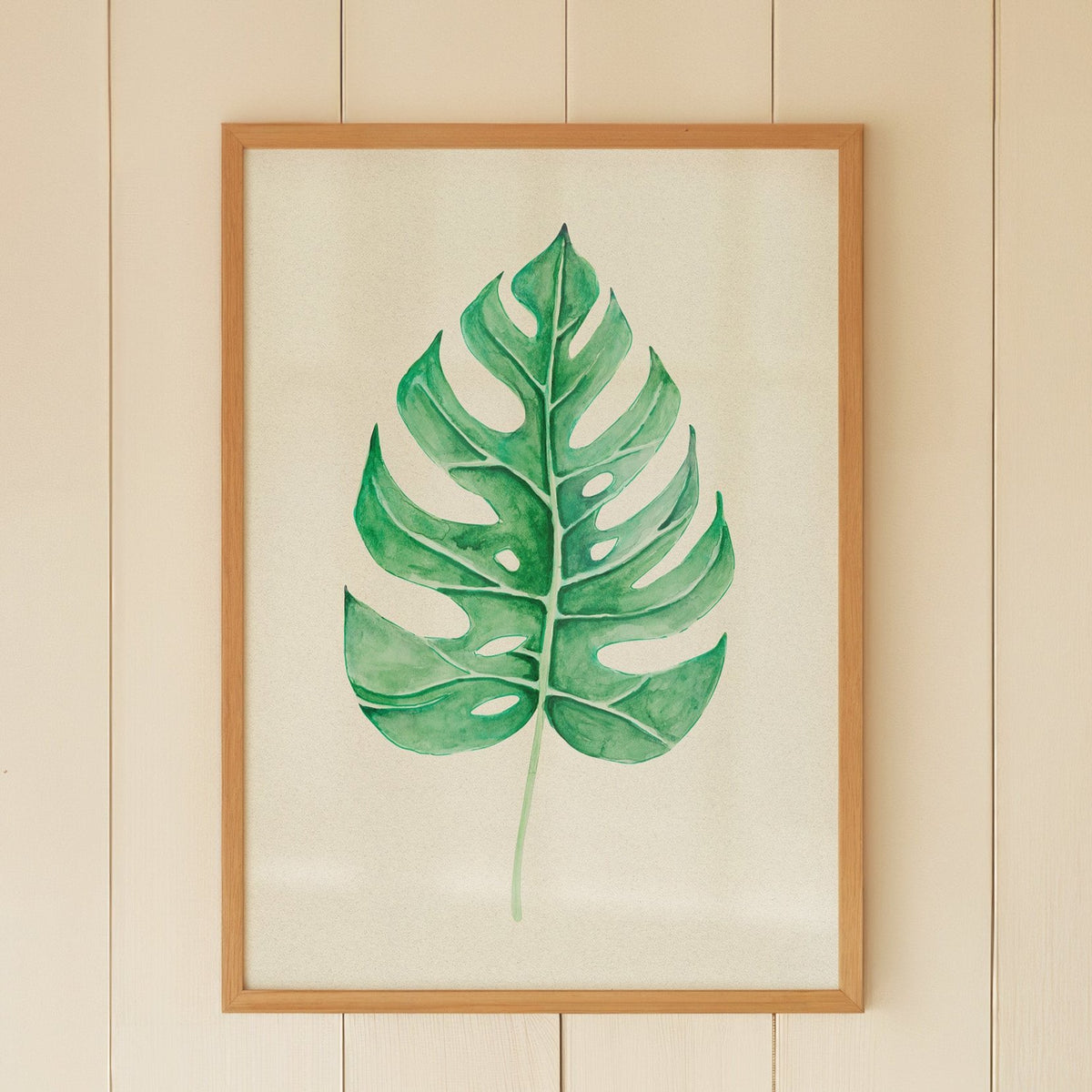 monstera leaf art Monstera Leaf Artwork No 1 | Green Botanical Wall Art