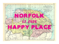 Custom Map Print for Any Location | Personalised Vintage Map Print | Pink Font