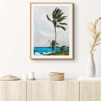 Palm Tree Painting | Vintage Watercolour Beach Wall Art Print - Unframed Art Print