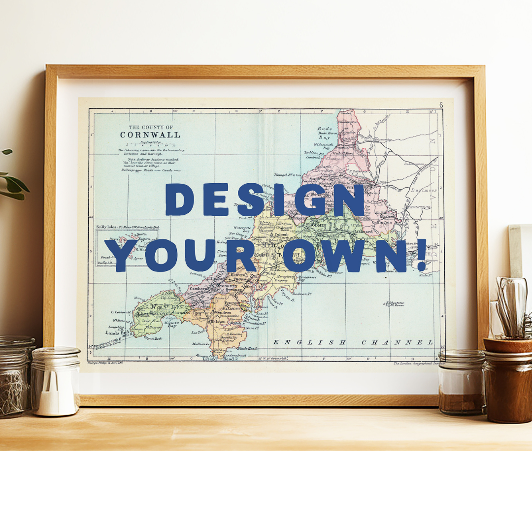 Personalised Vintage Map Print | Custom Location Gift | Favourite Place Art