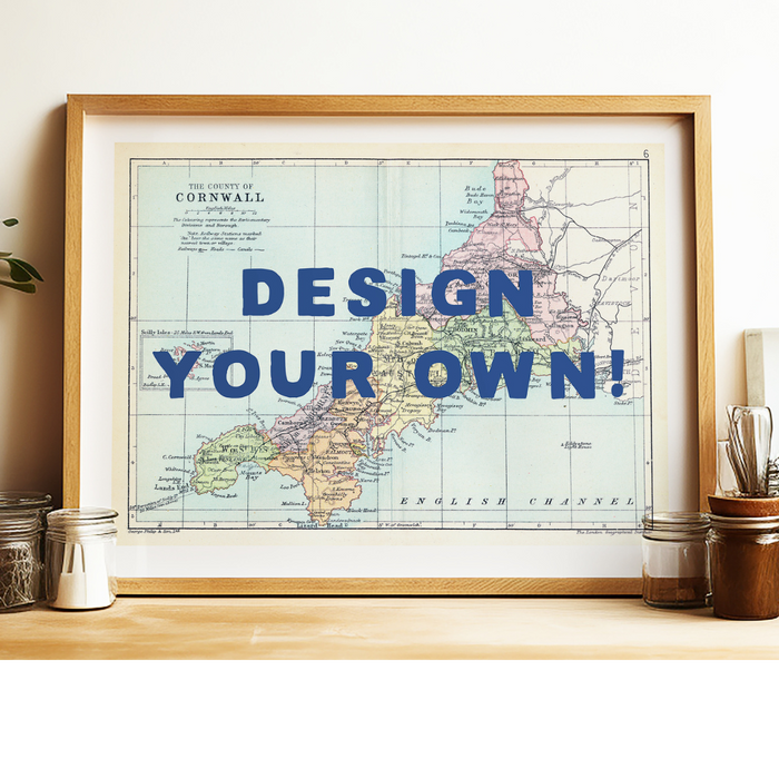 Personalised Vintage Map Print | Custom Location Gift | Favourite Place Art