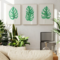 Monstera Leaf Artwork No 3 | Green Botanical  Wall Art - Unframed