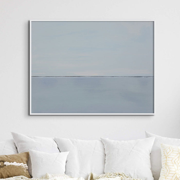 Slate Sea Painting | Modern Minimal Coastal Wall Art print in living room