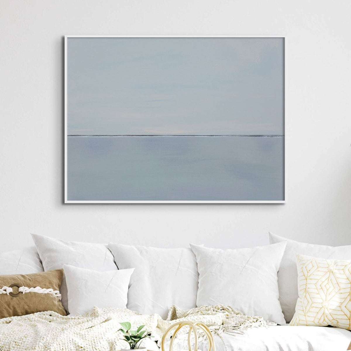 Slate Sea Painting | Modern Abstract Coastal Painting - Framed Wall Art