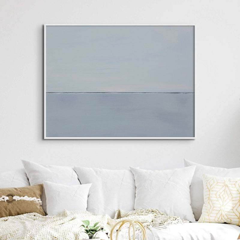 Slate Sea Painting | Modern Abstract Coastal Painting - Framed Wall Art