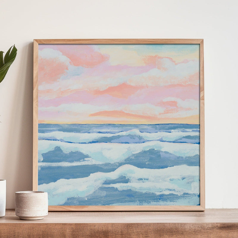 Sunrise on Sea Painting | Seascape Painting - Unframed