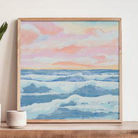 Sunrise on Sea Painting | Seascape Painting - Framed