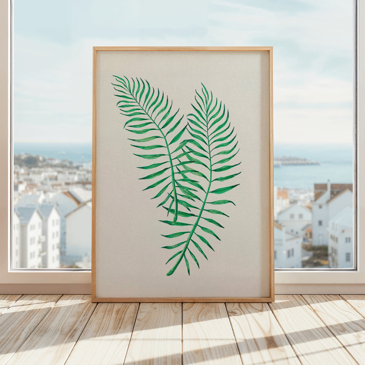 Tropical Leaf Artwork No 2 | Green Botanical  Wall Art - Framed