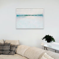 Tide Beach Art | Abstract Sea Painting - Framed Canvas