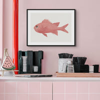 Vintage Fish Painting No. 3 | Fish Wall Art Print - Framed
