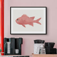 Vintage Fish Painting No. 3 | Fish Wall Art Print - Framed