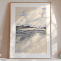 Watercolour Bay Print | Modern Coastal Art - Framed