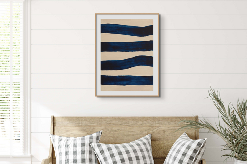 wave painting as a fathers day gift - abstract line art print