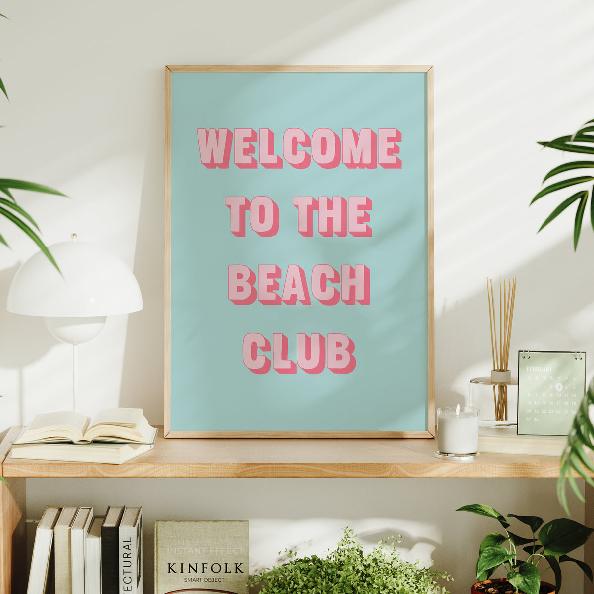Beach Club Quote Art | Beach Typography Print | Seafoam Blue - Unframed