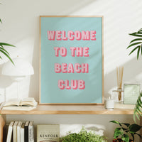 Beach Club Quote Art | Beach Typography Print | Seafoam Blue - Unframed