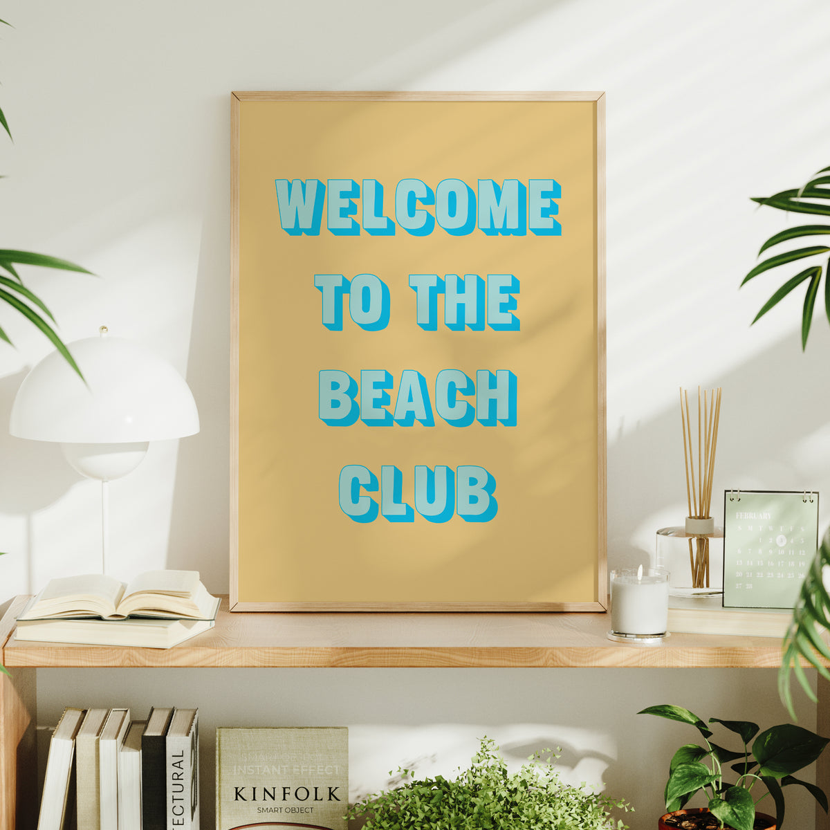 Beach Club Quote Art | Beach Typography Print | Yellow Sand - Unframed