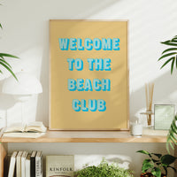 Beach Club Quote Art | Beach Typography Print | Yellow Sand - Unframed