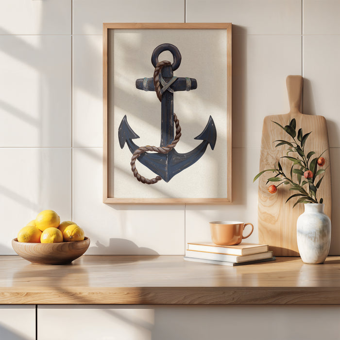 Anchor & Rope | Nautical Art Print - Unframed