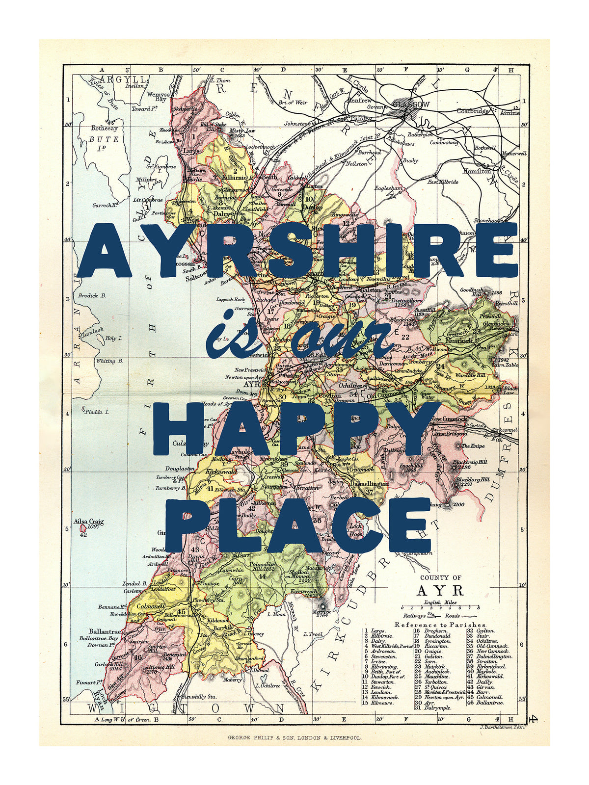 Personalised Vintage Map Print | Custom Location Gift | Favourite Place Art