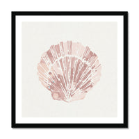 Pink scallop shell wall art print