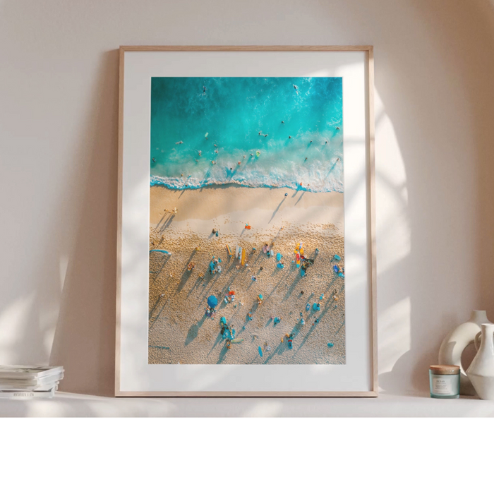 Beach All-sorts Photography Print | Aerial Beach Photography - Framed