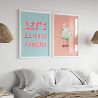 Get Me To The Beach Quote Art | Beach Typography Print | Seafoam Blue - Unframed