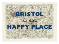 Personalised Vintage Map Print | Custom Location Gift | Favourite Place Art