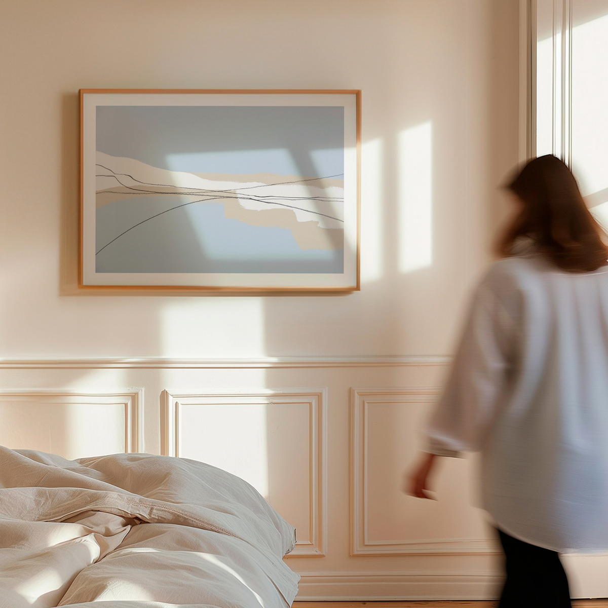 Coastal Horizon 2 | Abstract Blue & Natural Seascape Wall Art - Unframed
