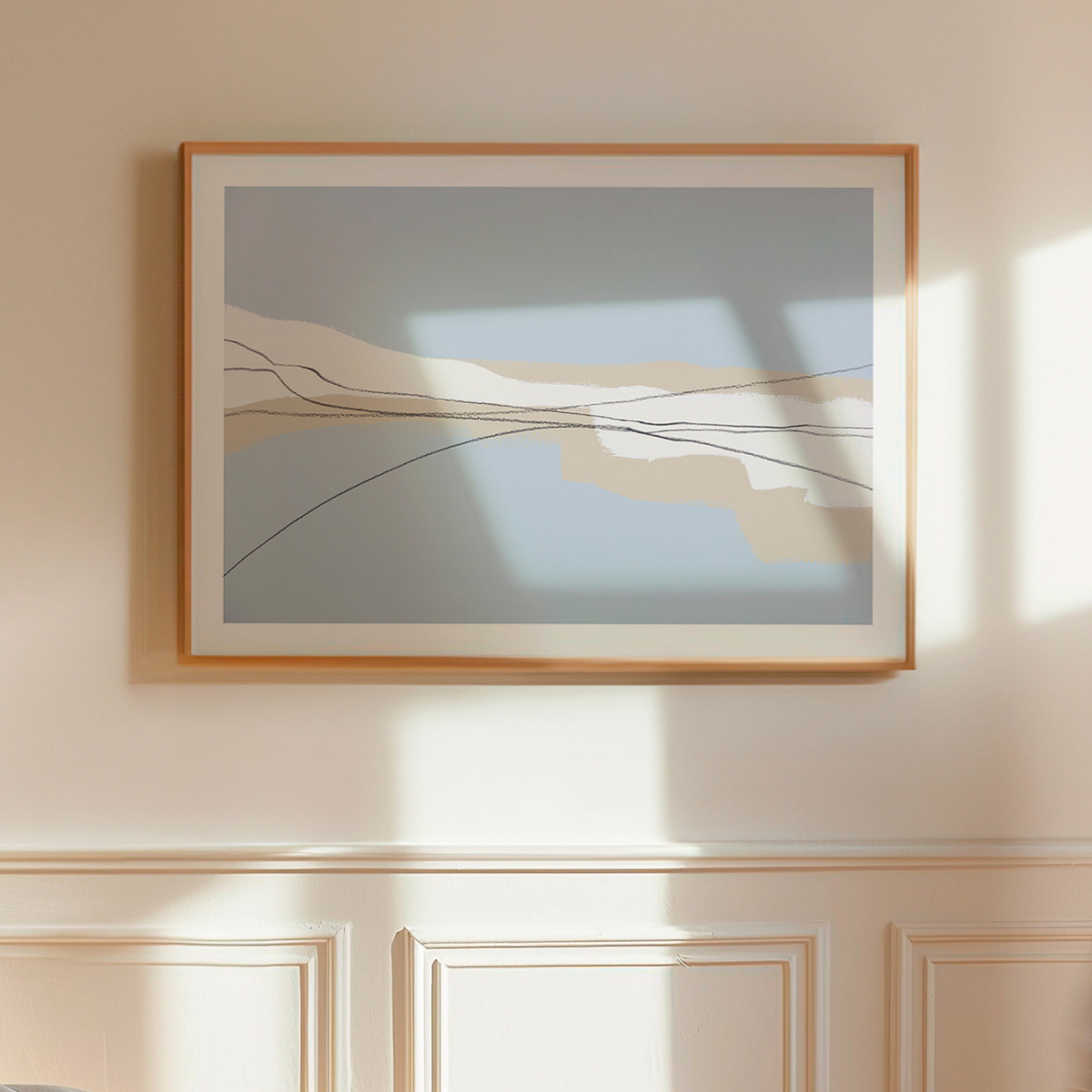 Coastal Horizon 2 | Abstract Blue & Natural Seascape Wall Art - Unframed