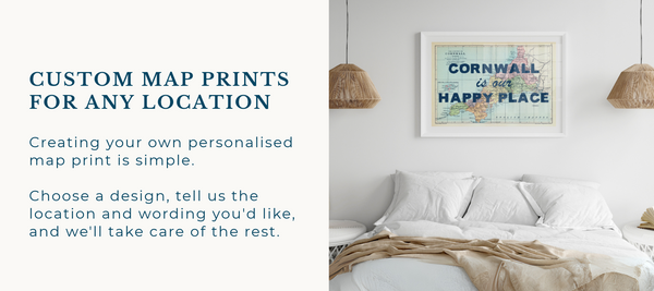 Custom Map Prints for Any Location | Beach House Art