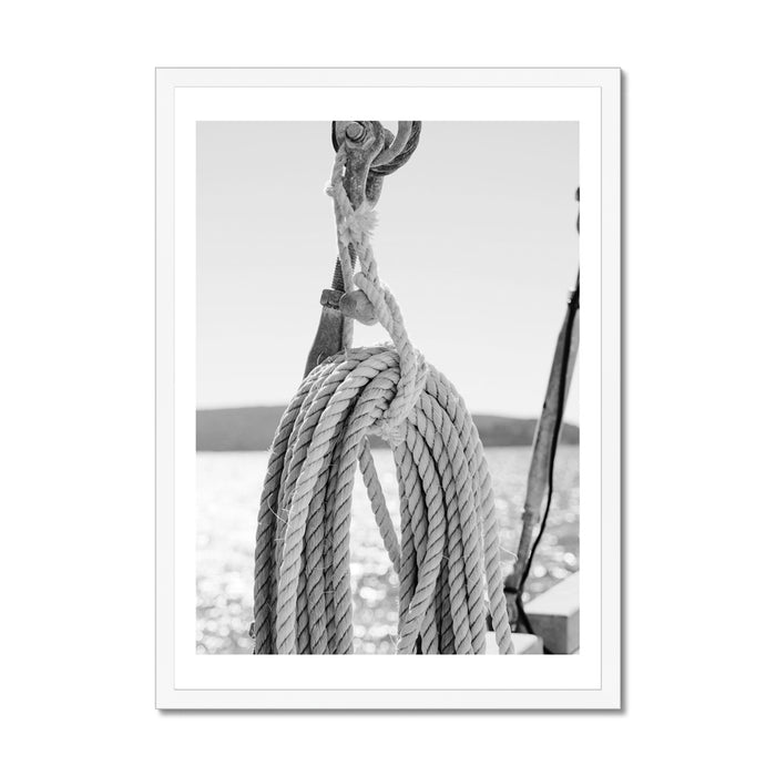 Rope & Tackle Sailing Photograph | Black and White Photography -  Framed Print