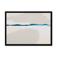 Framed abstract art with wavy lines on a white background