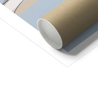 Roll of wallpaper with a neutral color palette on a white background