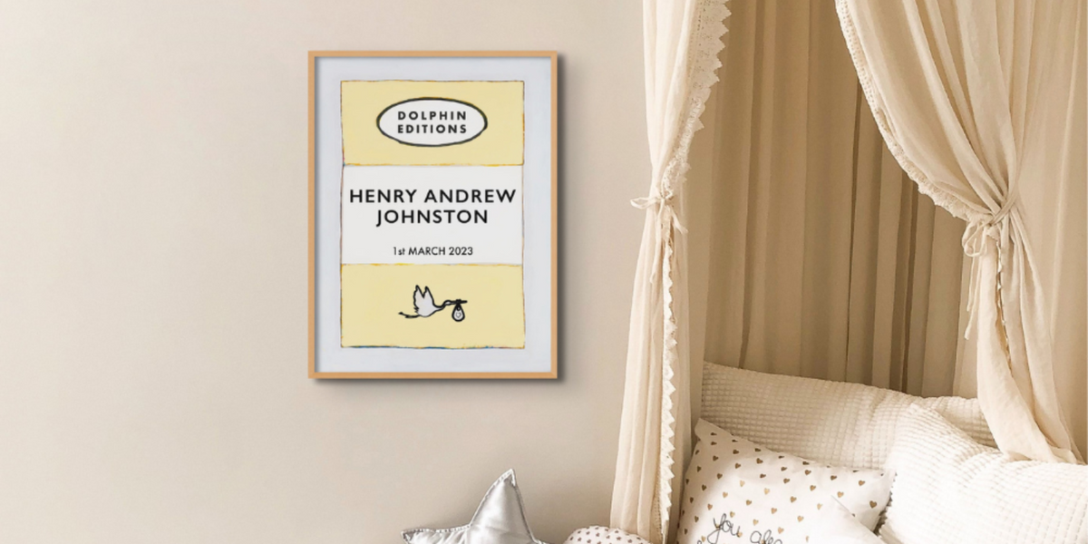 personalised baby name print on wall in nursery - personalised baby gift